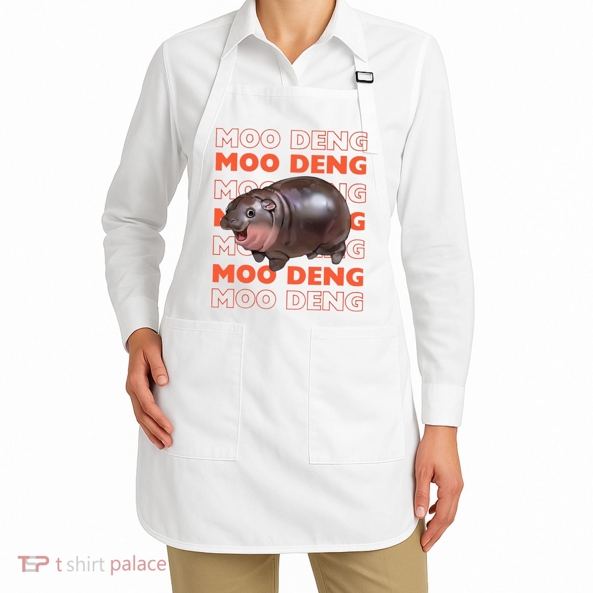Pygmy Bouncy Pig In Thai Costume Moo Deng Apron