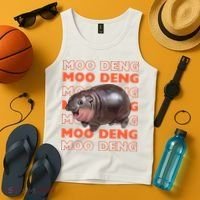 Pygmy Bouncy Pig In Thai Costume Moo Deng Tank Top thumb 4