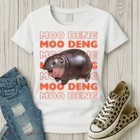 Pygmy Bouncy Pig In Thai Costume Moo Deng Women's T-Shirt thumb 3