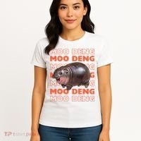 Pygmy Bouncy Pig In Thai Costume Moo Deng Women's T-Shirt thumb 4