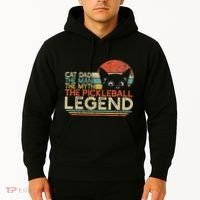 Pickle Ball Player Cat Dad Man Myth Pickleball Legend Hoodie thumb 2