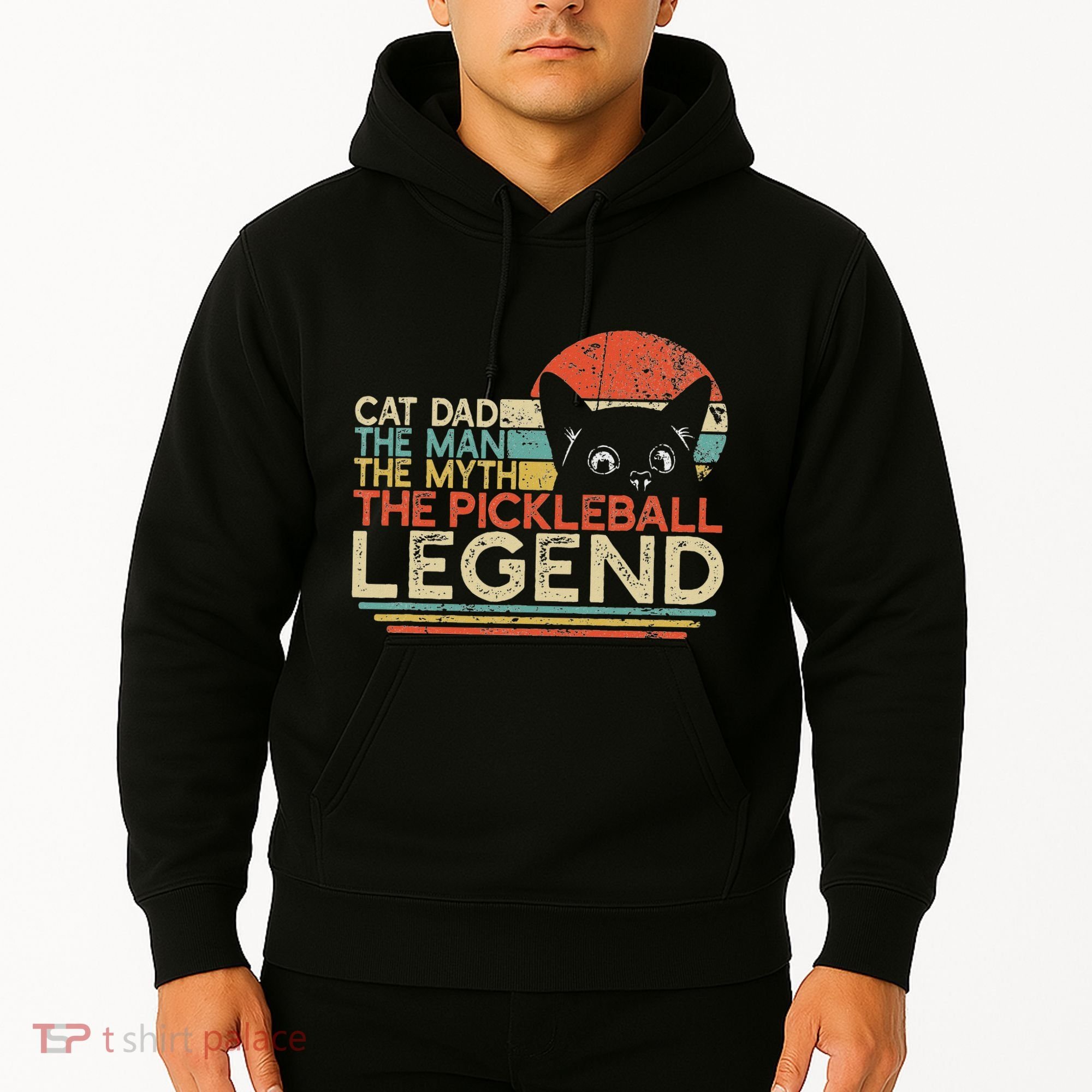 Pickle Ball Player Cat Dad Man Myth Pickleball Legend Hoodie