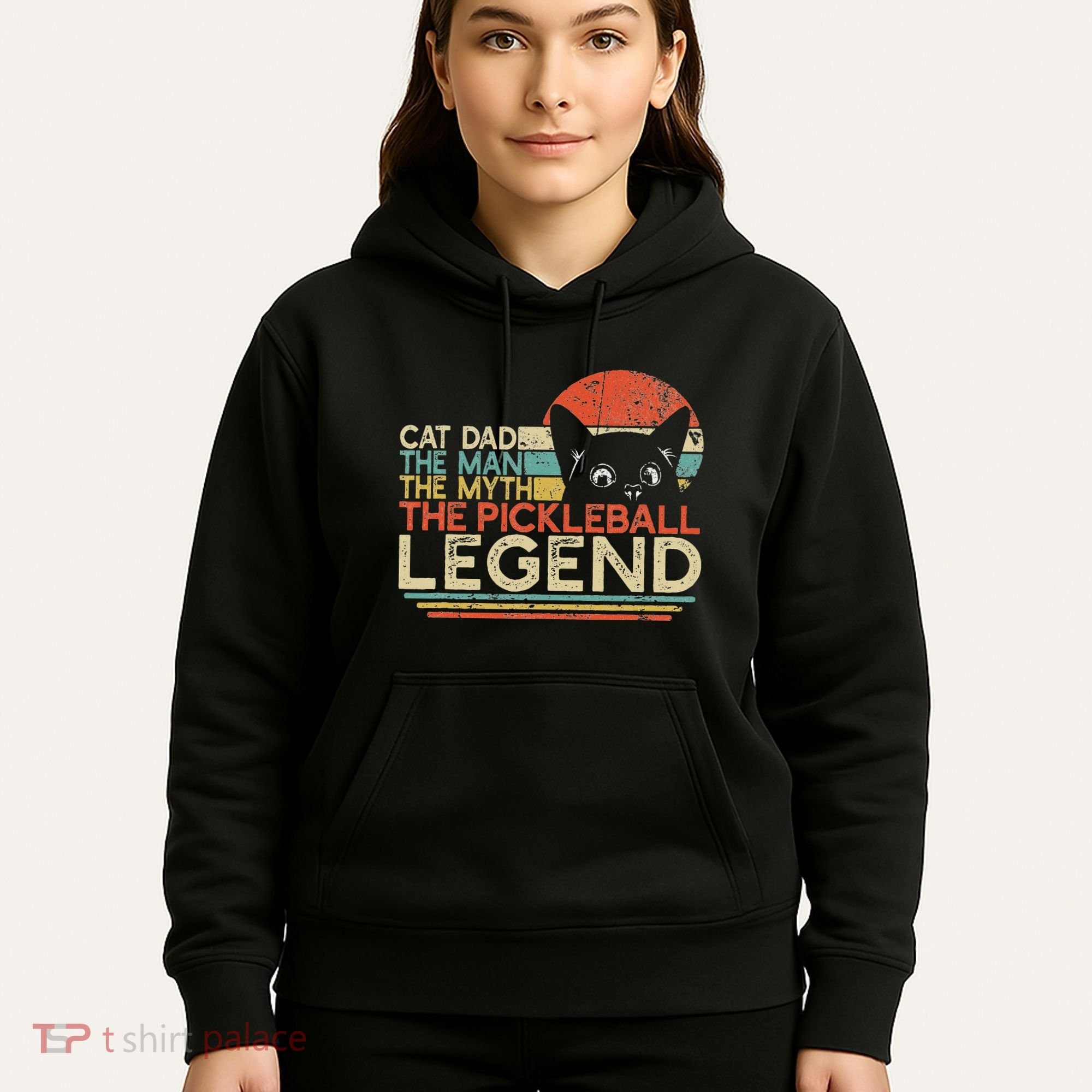 Pickle Ball Player Cat Dad Man Myth Pickleball Legend Hoodie