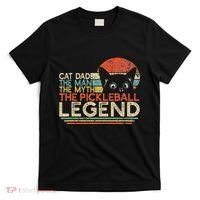 Pickle Ball Player Cat Dad Man Myth Pickleball Legend T-Shirt thumb 0