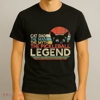 Pickle Ball Player Cat Dad Man Myth Pickleball Legend T-Shirt thumb 3