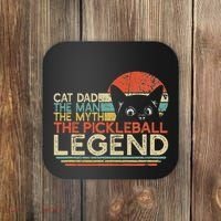 Pickle Ball Player Cat Dad Man Myth Pickleball Legend Coaster thumb 0