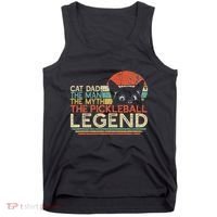 Pickle Ball Player Cat Dad Man Myth Pickleball Legend Tank Top thumb 0