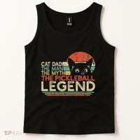 Pickle Ball Player Cat Dad Man Myth Pickleball Legend Tank Top thumb 2