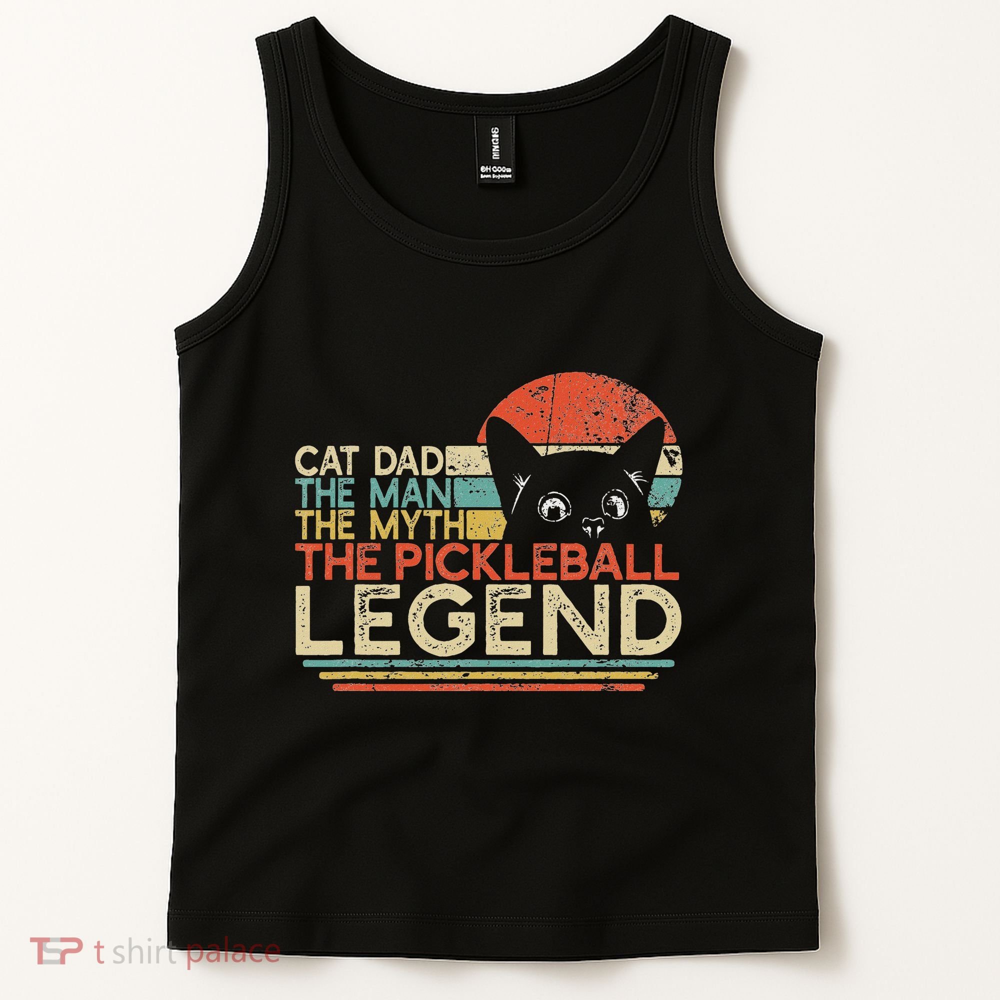 Pickle Ball Player Cat Dad Man Myth Pickleball Legend Tank Top