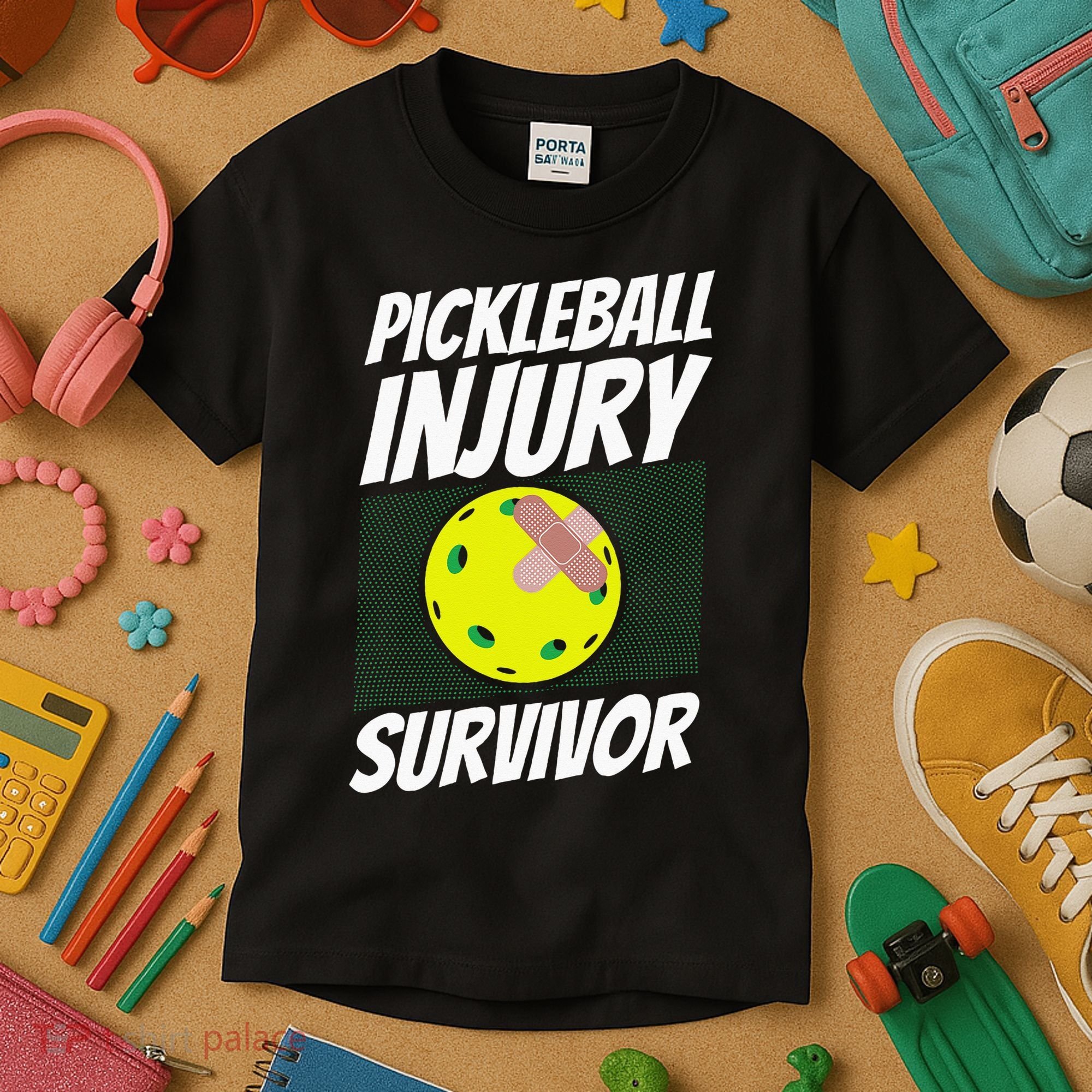 Pickleball Band-Aid Pickleball Injury Survivor Kids T-Shirt