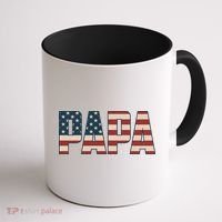 Papa Bold Patriotic American Flag Father’s Day Coffee Mug thumb 1