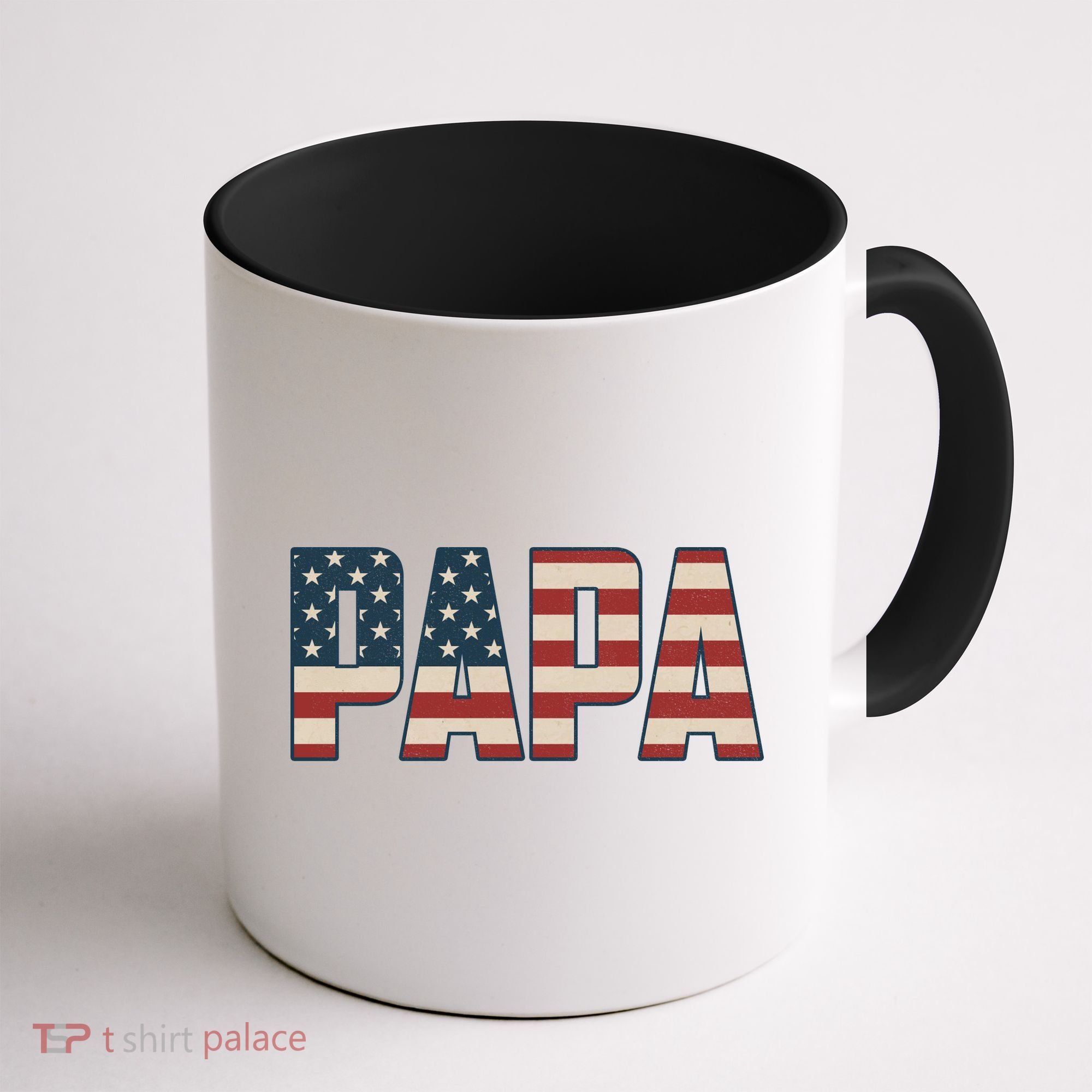 Papa Bold Patriotic American Flag Father’s Day Coffee Mug