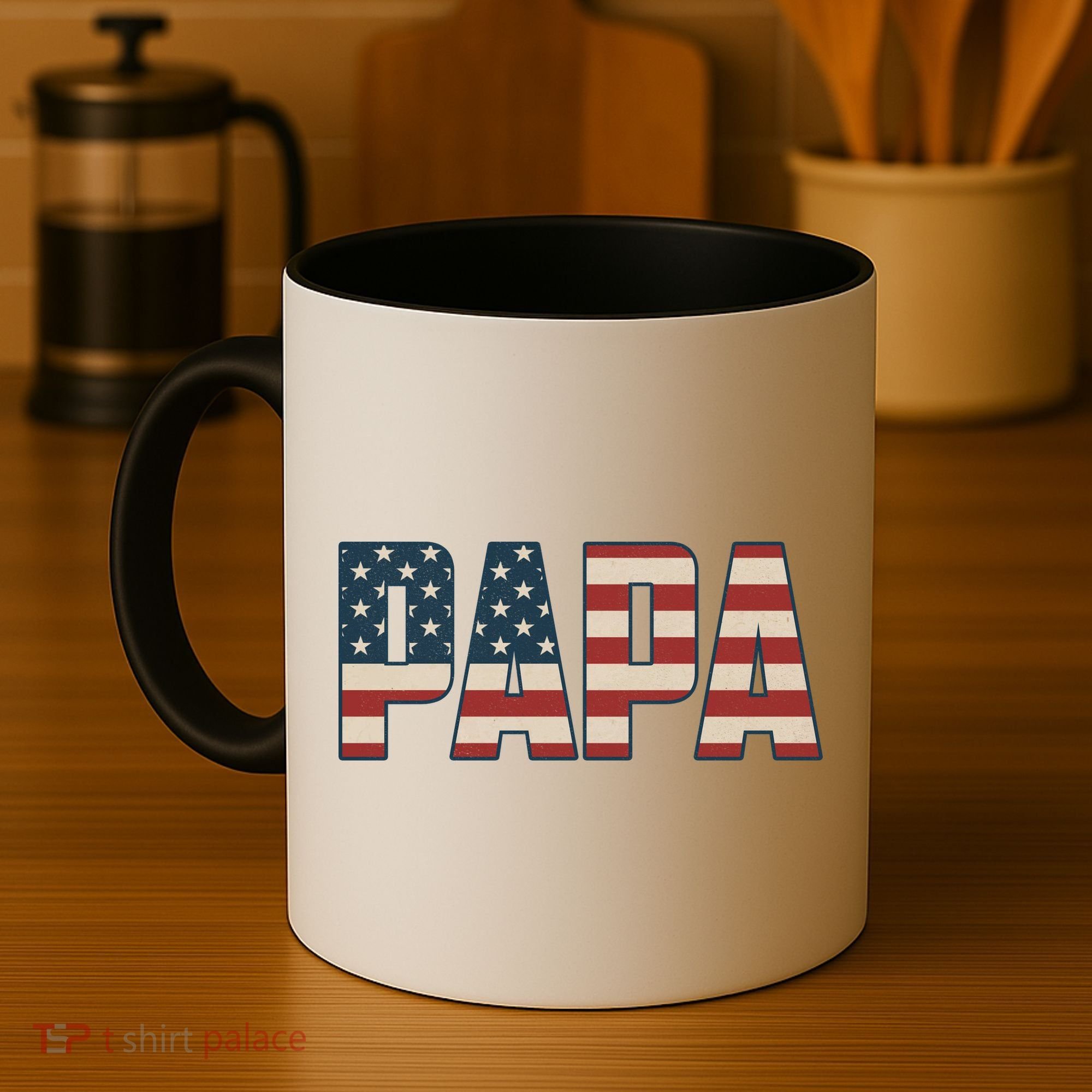 Papa Bold Patriotic American Flag Father’s Day Coffee Mug