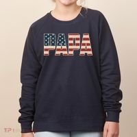 Papa Bold Patriotic American Flag Father’s Day Women's Sweatshirt thumb 0