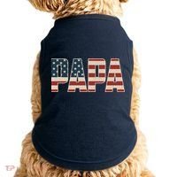 Papa Bold Patriotic American Flag Father’s Day Doggie Tank thumb 0