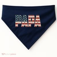 Papa Bold Patriotic American Flag Father’s Day USA-Made Doggie Bandana thumb 0