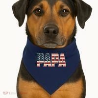 Papa Bold Patriotic American Flag Father’s Day USA-Made Doggie Bandana thumb 1
