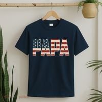 Papa Bold Patriotic American Flag Father’s Day T-Shirt thumb 2