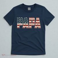 Papa Bold Patriotic American Flag Father’s Day T-Shirt thumb 5