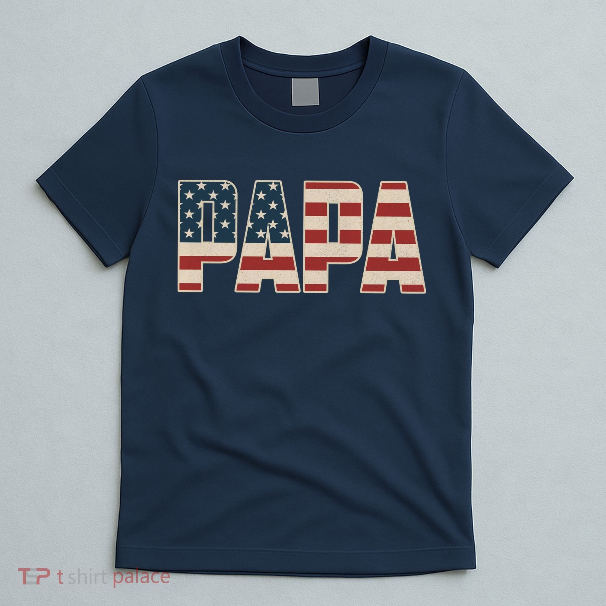 Papa Bold Patriotic American Flag Father’s Day T-Shirt