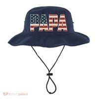 Papa Bold Patriotic American Flag Father’s Day Bucket Hat thumb 0