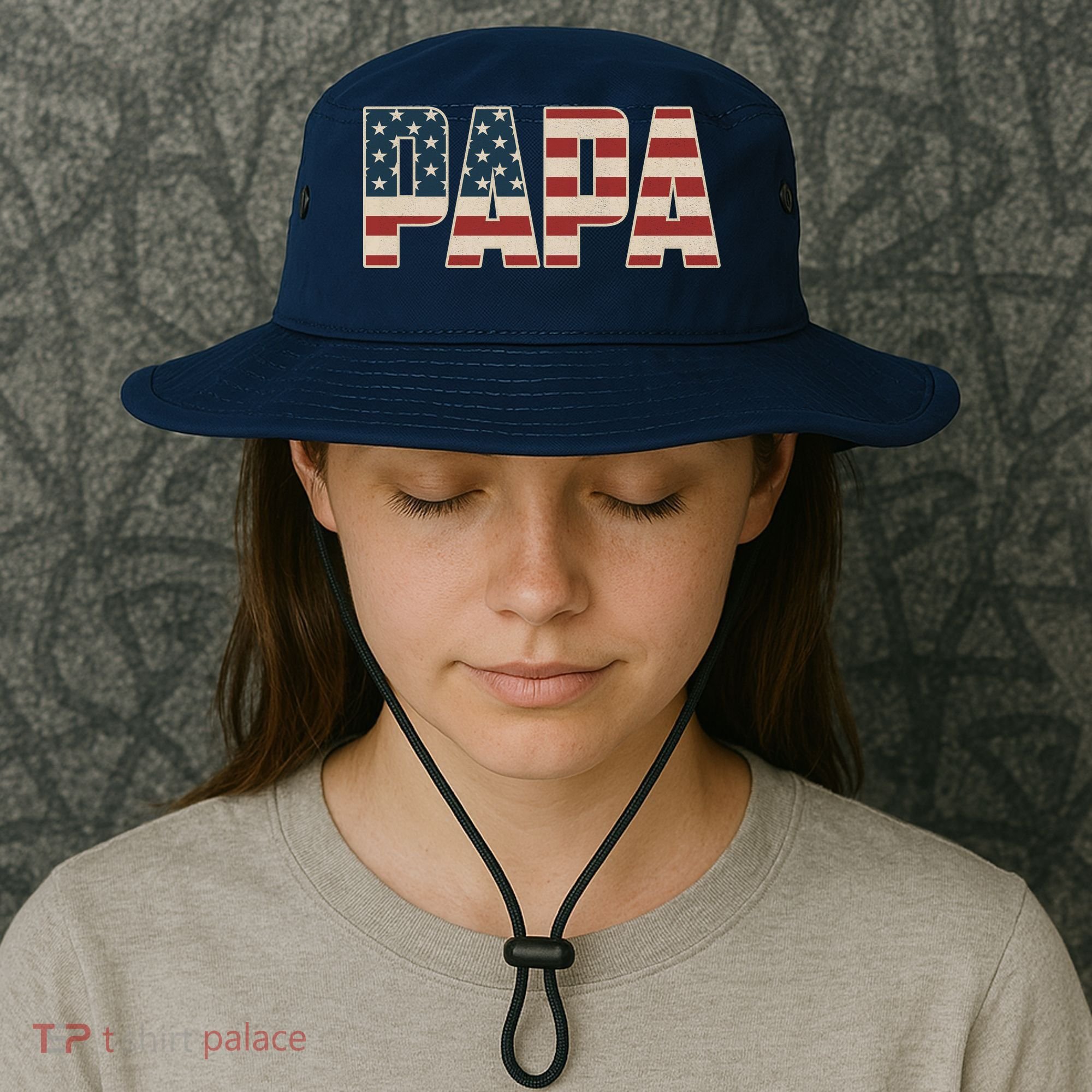 Papa Bold Patriotic American Flag Father’s Day Bucket Hat