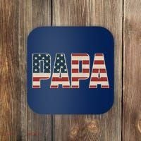 Papa Bold Patriotic American Flag Father’s Day Coaster thumb 0