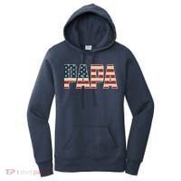 Papa Bold Patriotic American Flag Father’s Day Women's Hoodie thumb 0