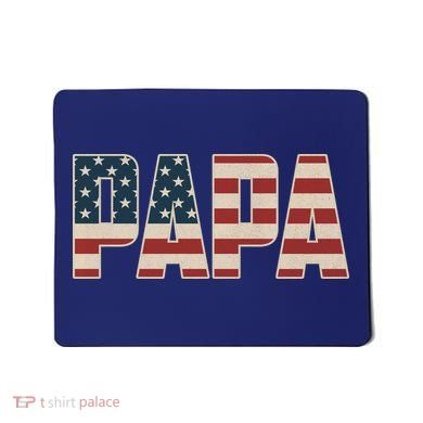 Papa Bold Patriotic American Flag Father’s Day Mousepad