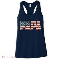 Papa Bold Patriotic American Flag Father’s Day Women's Tank Top thumb 0