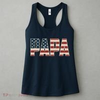 Papa Bold Patriotic American Flag Father’s Day Women's Tank Top thumb 3
