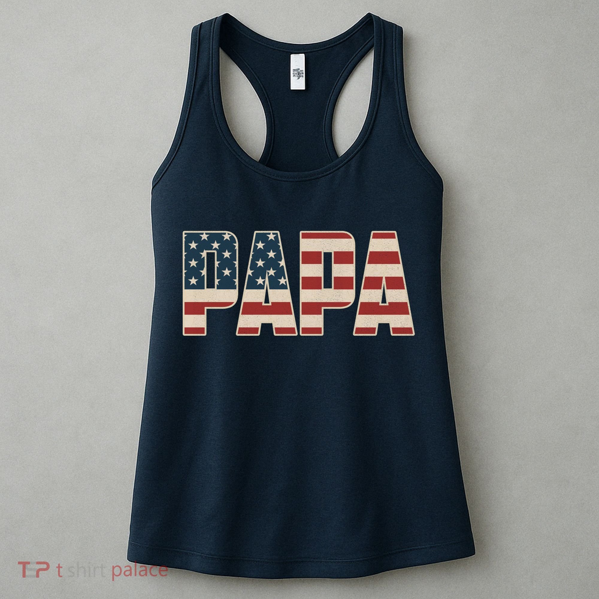 Papa Bold Patriotic American Flag Father’s Day Women's Tank Top