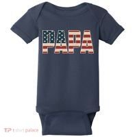 Papa Bold Patriotic American Flag Father’s Day Baby Bodysuit thumb 0