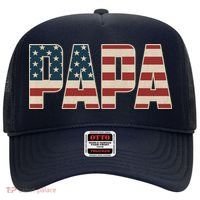 Papa Bold Patriotic American Flag Father’s Day Hat thumb 0