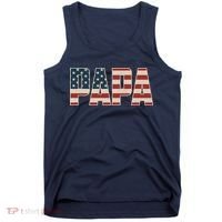 Papa Bold Patriotic American Flag Father’s Day Tank Top thumb 0