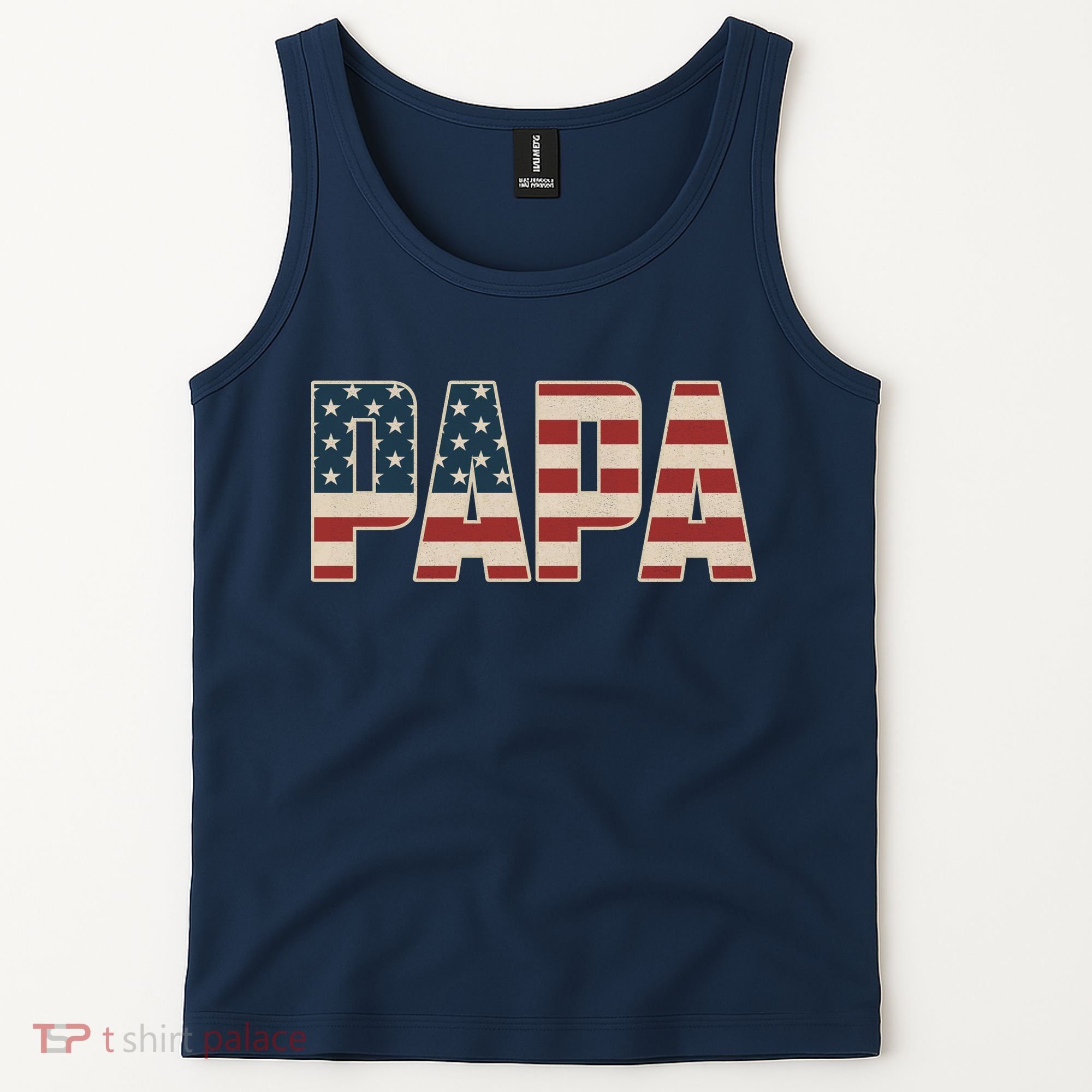 Papa Bold Patriotic American Flag Father’s Day Tank Top
