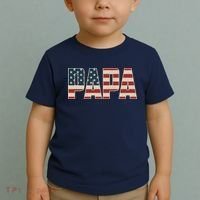 Papa Bold Patriotic American Flag Father’s Day Toddler T-Shirt thumb 2