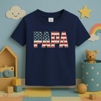 Papa Bold Patriotic American Flag Father’s Day Toddler T-Shirt thumb 3