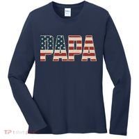 Papa Bold Patriotic American Flag Father’s Day Women's Long Sleeve Shirt thumb 0