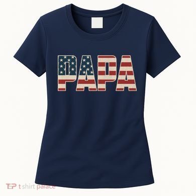 Papa Bold Patriotic American Flag Father’s Day Women's T-Shirt