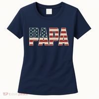 Papa Bold Patriotic American Flag Father’s Day Women's T-Shirt thumb 0