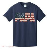 Papa Bold Patriotic American Flag Father’s Day Kids T-Shirt thumb 0