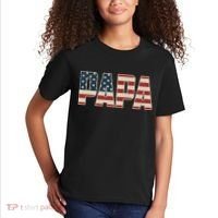 Papa Bold Patriotic American Flag Father’s Day Kids T-Shirt thumb 2