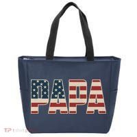 Papa Bold Patriotic American Flag Father’s Day Tote Bag thumb 0
