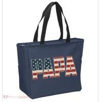Papa Bold Patriotic American Flag Father’s Day Tote Bag thumb 2