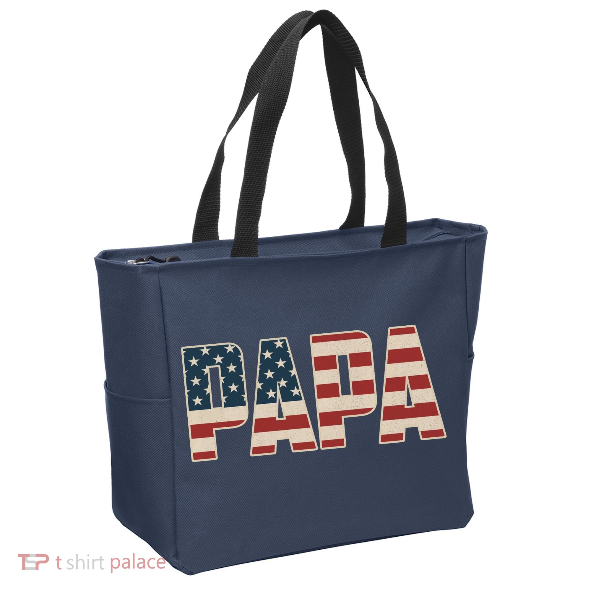 Papa Bold Patriotic American Flag Father’s Day Tote Bag