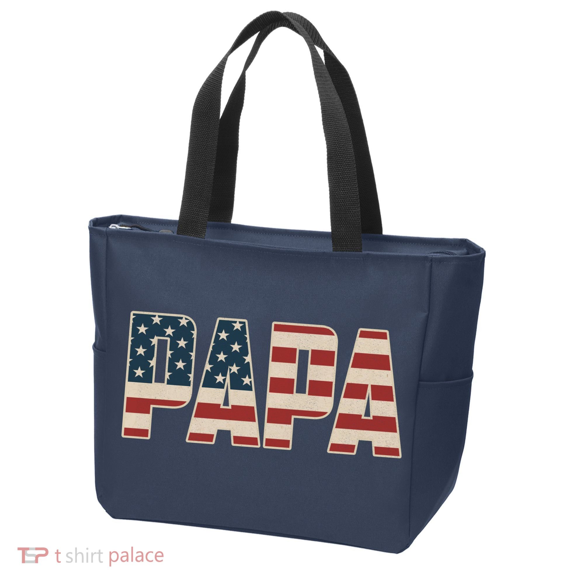 Papa Bold Patriotic American Flag Father’s Day Tote Bag