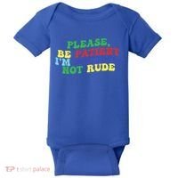 Please Be Patient IM Autistic Not Rude Great Gift Baby Bodysuit thumb 0