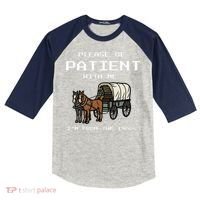 Please Be Patient With Me I'm From The 1900s Kids Colorblock Raglan Jersey thumb 0