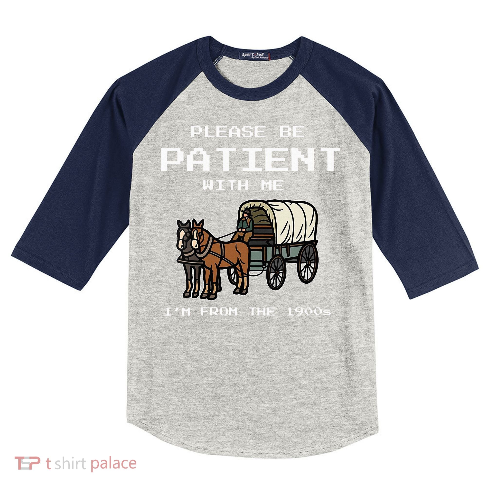 Please Be Patient With Me I'm From The 1900s Kids Colorblock Raglan Jersey